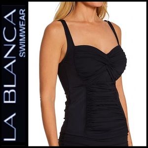 La Blanca Island Goddess Twist Halter Tankini Top
